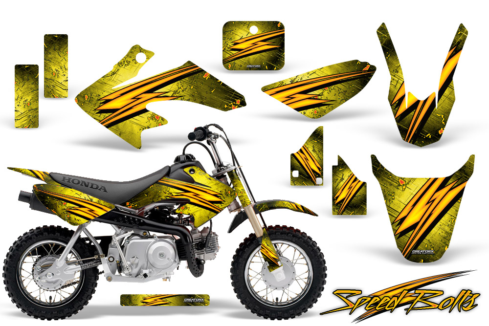 CRF 50 Graphics Kit Speed Bolts Yellow